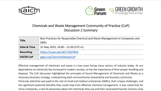 Discussion 2 Summary_Chemicals and Waste Management CoP_31May