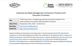 Discussion 4 Summary_Chemicals and Waste Management CoP